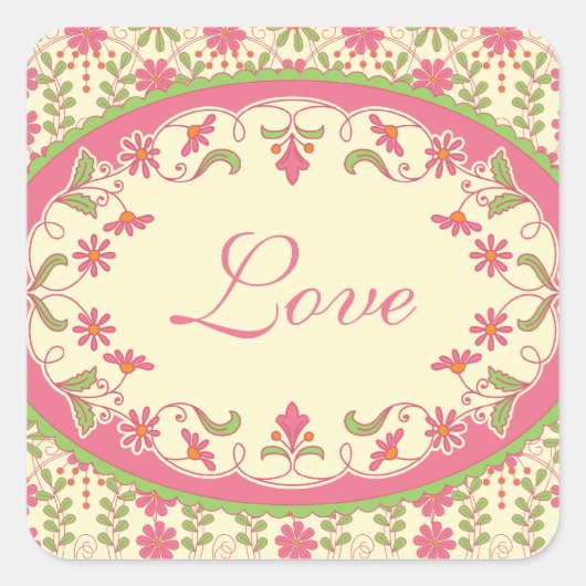 Vintage Victorian Daisy Wedding Stickers (Vorderseite)