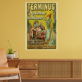 Vintage Victorian Era Art Nouveau Absinthe Ad Poster