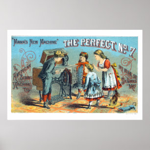 Vintage Victorian Era Sewing Machine Ad Poster