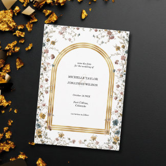 Vintage Victorian Floral Botanical Save the Date Einladung