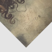 Vintage Victorian Girl & Red Cabbage Roses Seidenpapier (Ausschnitt)