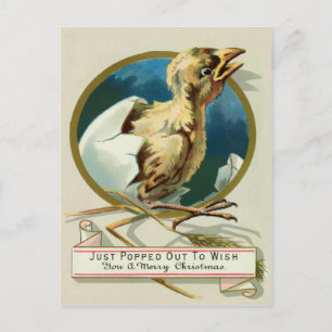 Vintage-Victorian-Huhn-Weihnachten Postkarte