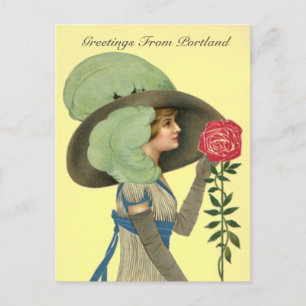VINTAGE VICTORIAN MIT ROSE Portland OR POSTKARTE
