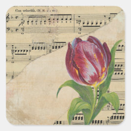 Vintage Victorian Music Romance Tulips Stickers