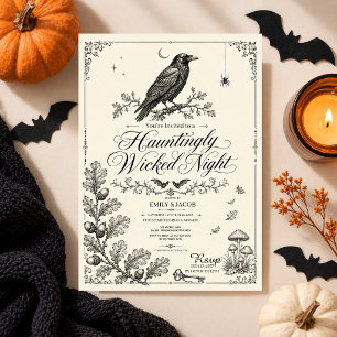 Vintage-Victorian-Rabe Halloween-Gotik-Party Einladung
