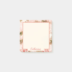 Vintage-Victorian-Rosa-Blumen-Elegantes-Chic-Muste Post-it Klebezettel