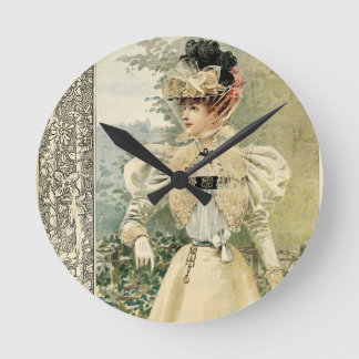 Vintage Victoriana Le Nouvelle Monde Runde Wanduhr