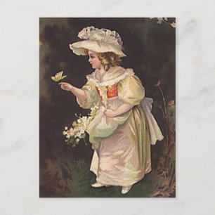 VINTAGE VICTORIANISCH IM TIEFEN WALD POSTKARTE