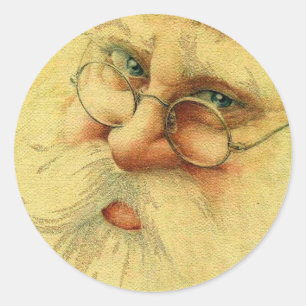 Vintage-Victorianischer Weihnachtsmann Runder Aufkleber