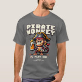 Vintage Video Game Pirate Monkey T-Shirt (Vorderseite)