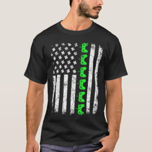 Vintage-Videospiel-Amerikanische-Flagge-St.-Patric T-Shirt