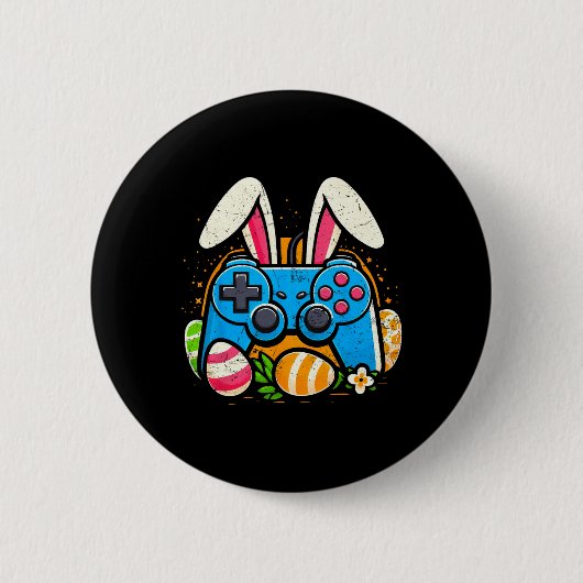 Vintage-Videospielcontroller-Osterhase-Gamer-Bo Button (Vorderseite)