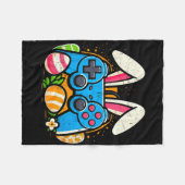 Vintage-Videospielcontroller Osterhase Gamer Bo Fleecedecke (Vorderseite (Horizontal))