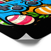 Vintage-Videospielcontroller Osterhase Gamer Bo Poster (Ecke)