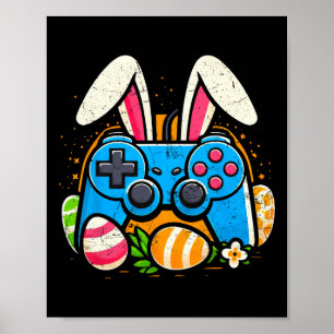 Vintage-Videospielcontroller Osterhase Gamer Bo Poster