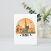 Vintage Vienna Austria Postcard – Retro Travel Art Postkarte (Stehend Vorderseite)