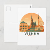 Vintage Vienna Austria Postcard – Retro Travel Art Postkarte (Vorne/Hinten)