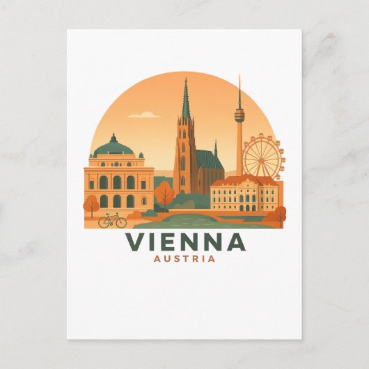 Vintage Vienna Austria Postcard – Retro Travel Art Postkarte (Vorderseite)