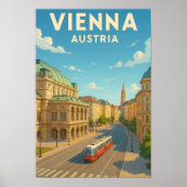 Vintage Vienna Austria Travel Poster (Vorne)