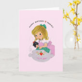 Vintage vierjährige Geburtstagskarte Karte (Gelbe Blume)