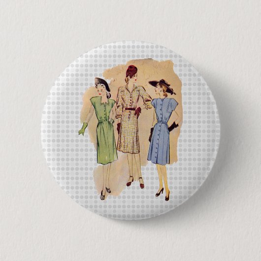 Vintage Vierzigerjahre Mode Button (Vorderseite)