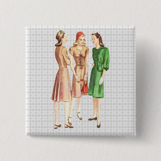 Vintage Vierzigerjahre Mode V2 Button (Vorderseite)