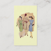 Vintage Vierzigerjahre Mode Visitenkarte (Rückseite)