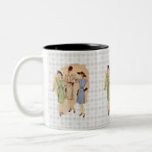 Vintage Vierzigerjahre Mode Zweifarbige Tasse (Links)