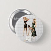 Vintage Vierzigerjahre Sommer-Moden Button (Vorne & Hinten)