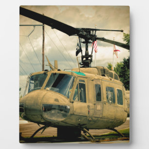 Vintage Vietnam-Ära Uh-1 Huey Militärhubschrauber Fotoplatte