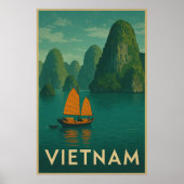 Vintage Vietnam Scenic Lake Poster (Vorne)