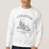 Vintage View of Cologne Cathedral Germany Sweatshirt (Vorderseite)