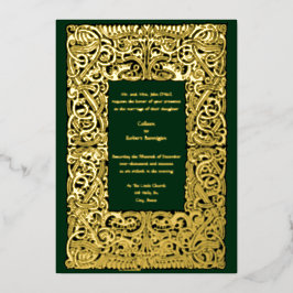 Vintage Viking Dragon Knots Border Wedding Folieneinladung