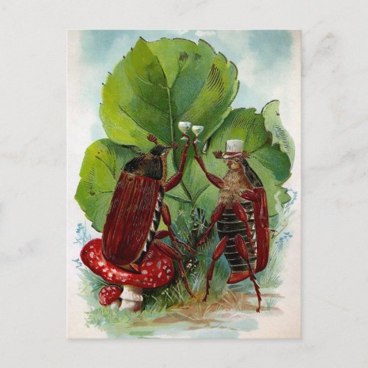 Vintage Viktorianische Alkoholbeutel Postkarte (Vorderseite)