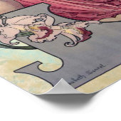 * Vintage Viktorianische AR23 Blume im Jugendstil Poster (Ecke)