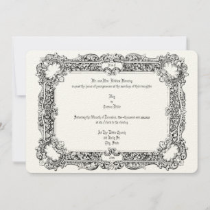 Vintage Viktorianische Ära 1834 Hochzeit Einladung
