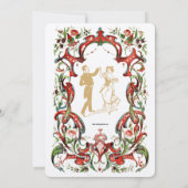 Vintage Viktorianische Ära 1853 Verzierte Blumengr Einladung (Rückseite)