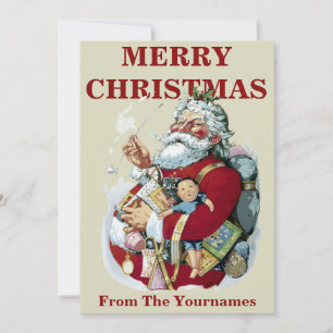 Vintage Viktorianische Ära 1881 Weihnachtsmann von Feiertagskarte