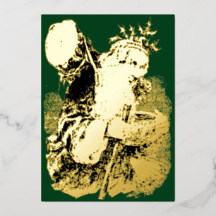 Vintage Viktorianische Ära 1884 Folien Feiertagskarte