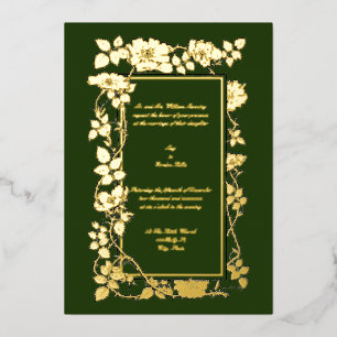 Vintage Viktorianische Ära 1896 Rose Weingrenze Folieneinladung