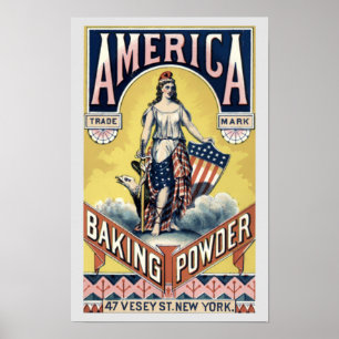 Vintage Viktorianische Ära Amerika Backpulver Ad Poster
