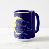 Vintage Viktorianische Ära Crescent Moon Face Tasse (VorderseiteRechts)