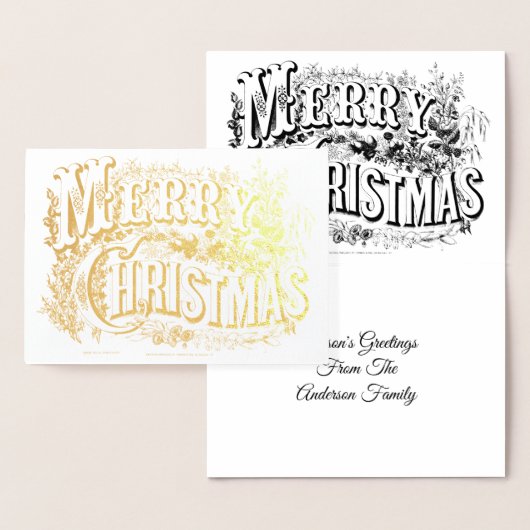 Vintage Viktorianische Ära Frohe Weihnachten Folienkarte (Anzeige)