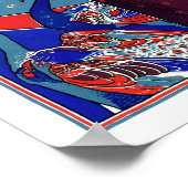 Vintage Viktorianische Ära Jugendstil-Frau & Peaco Poster (Ecke)