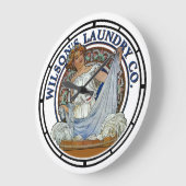 Vintage Viktorianische Ära Jugendstilwäsche Große Wanduhr (Winkel)