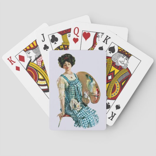 Vintage Viktorianische Artist Lady Painter Palette Spielkarten (Rückseite)