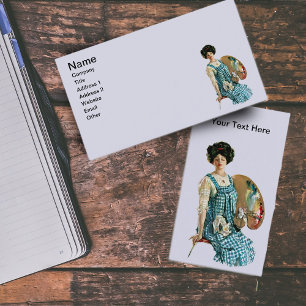 Vintage Viktorianische Artist Lady Painter Palette Visitenkarte