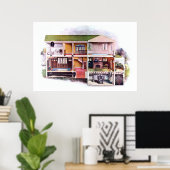 Vintage Viktorianische Aussicht auf die Ferne Poster (Heimbüro)