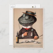 Vintage Viktorianische Austern Eating Oyster Postk Postkarte (Vorne/Hinten)