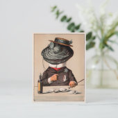 Vintage Viktorianische Austern Eating Oyster Postk Postkarte (Stehend Vorderseite)